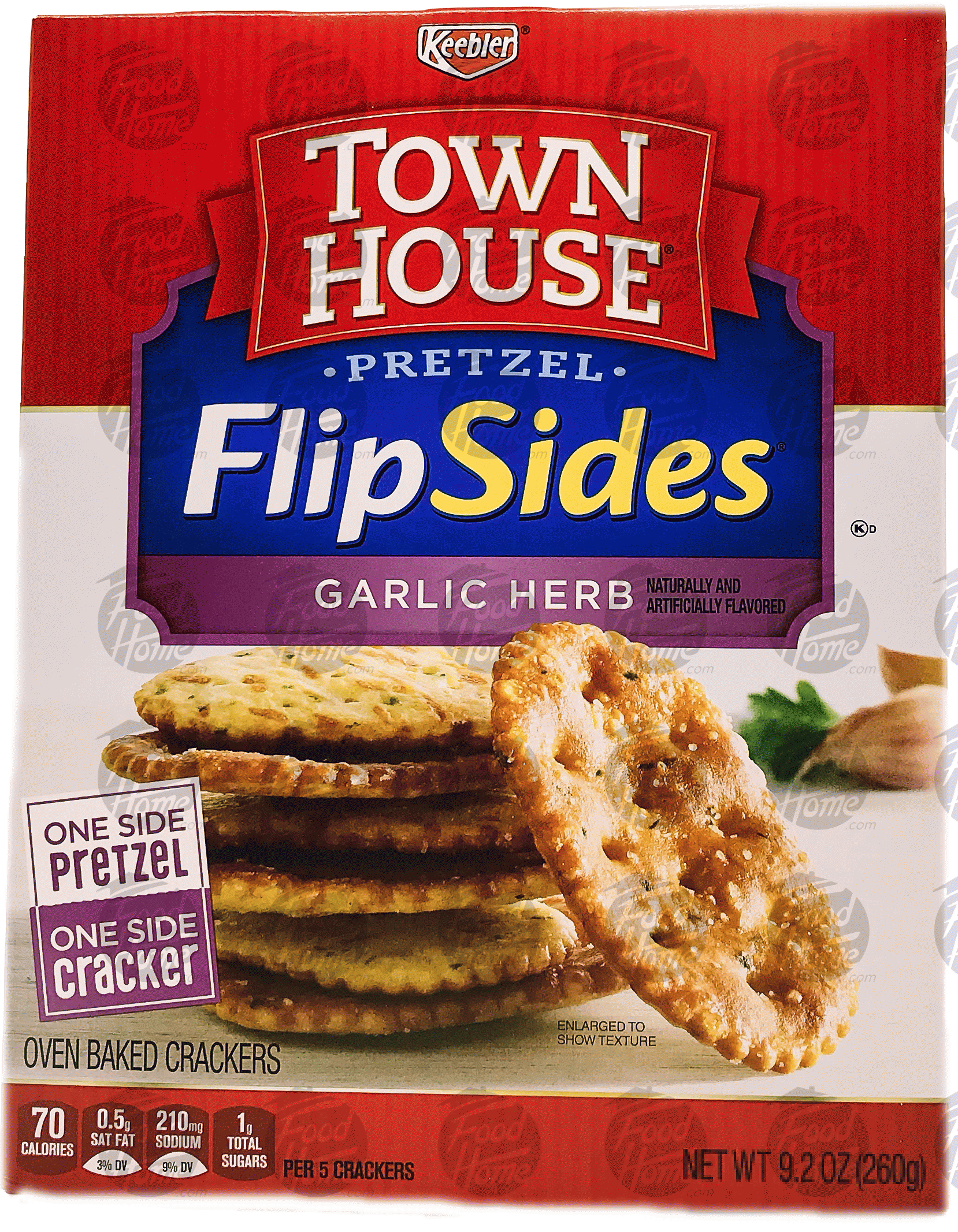 Keebler Town House pretzel flip sides, garlic and herb, box Full-Size Picture